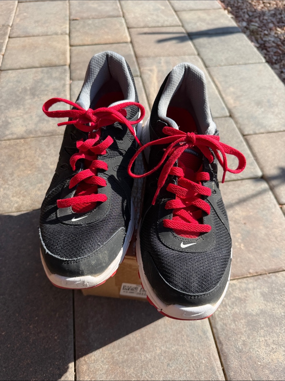 Nike Black Sneakers with Red Laces